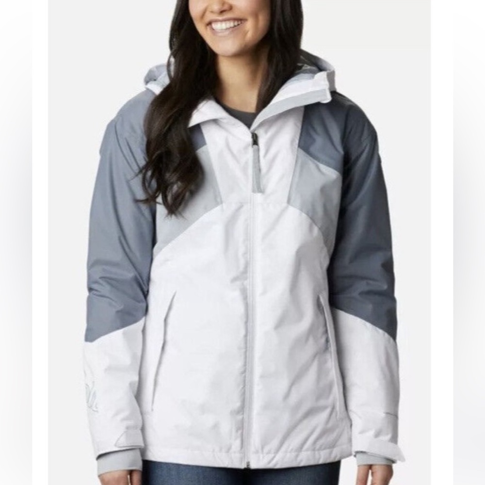 Columbia Alpine Diva Insulated Waterproof Jacket in White/Grey Size Small